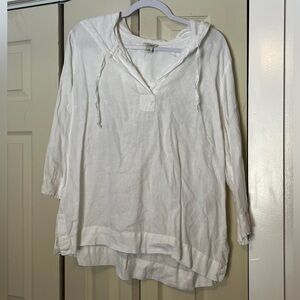 100% Linen L.L. Bean White Top